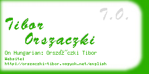 tibor orszaczki business card